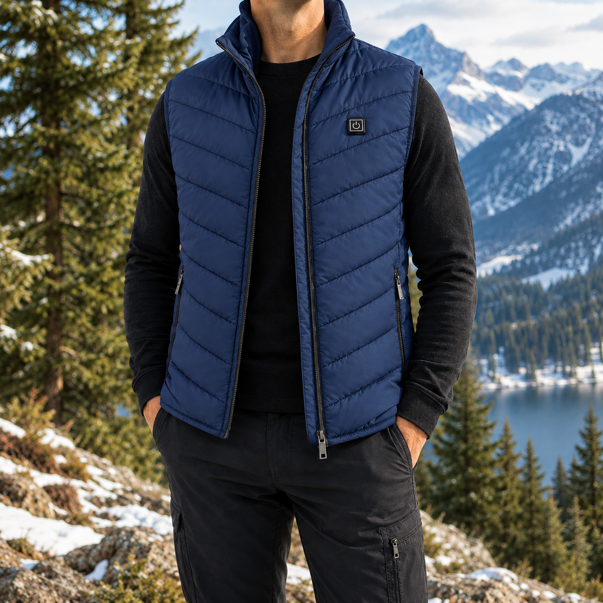 Veste chauffante sans manche Bleu