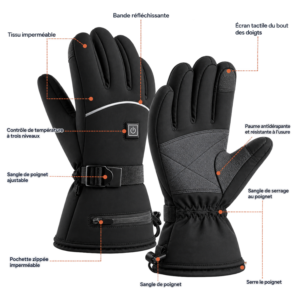 Gants Chauffants Tactiles