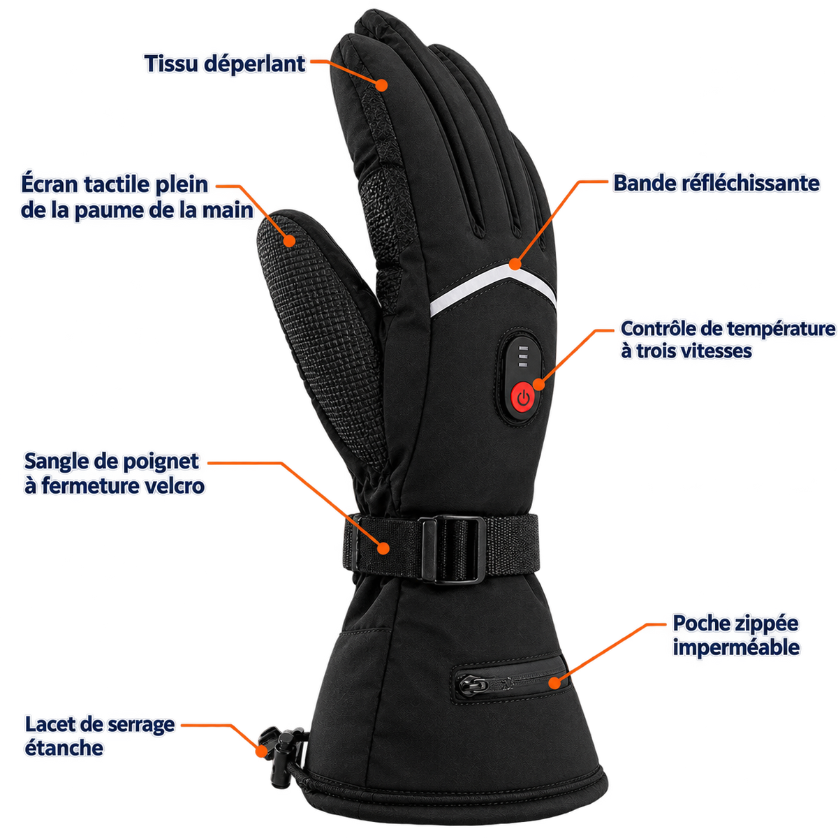Gants chauffants Étanches