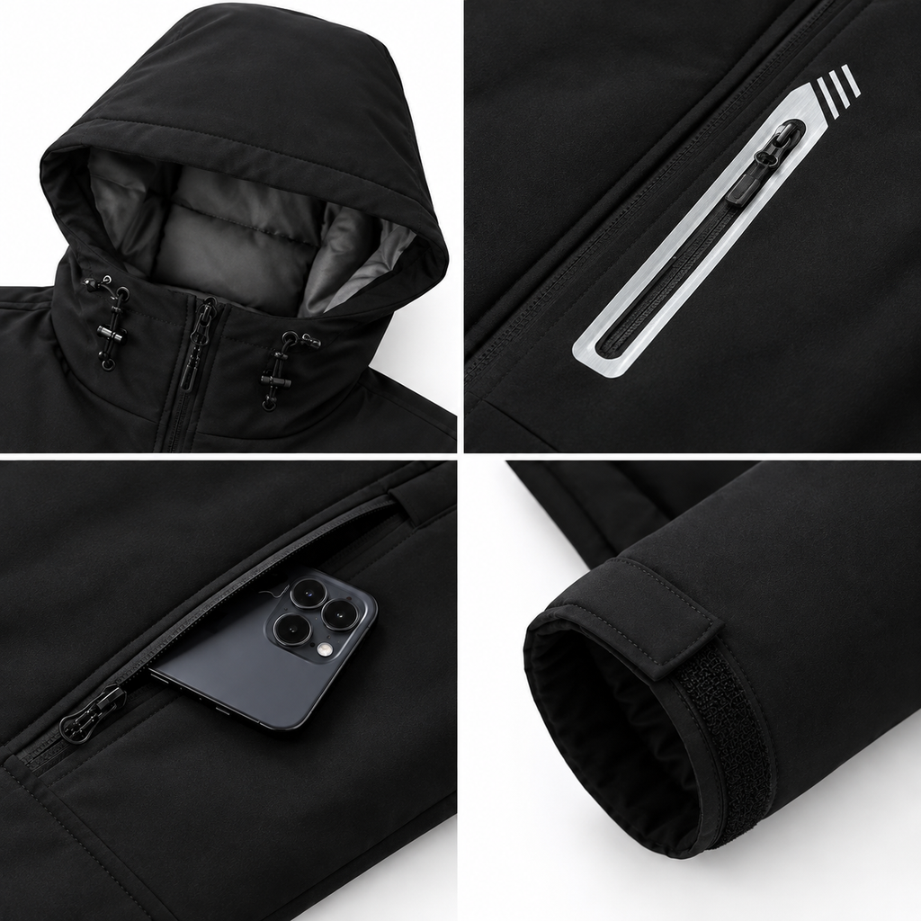 Veste Chauffante à Capuche Amovible