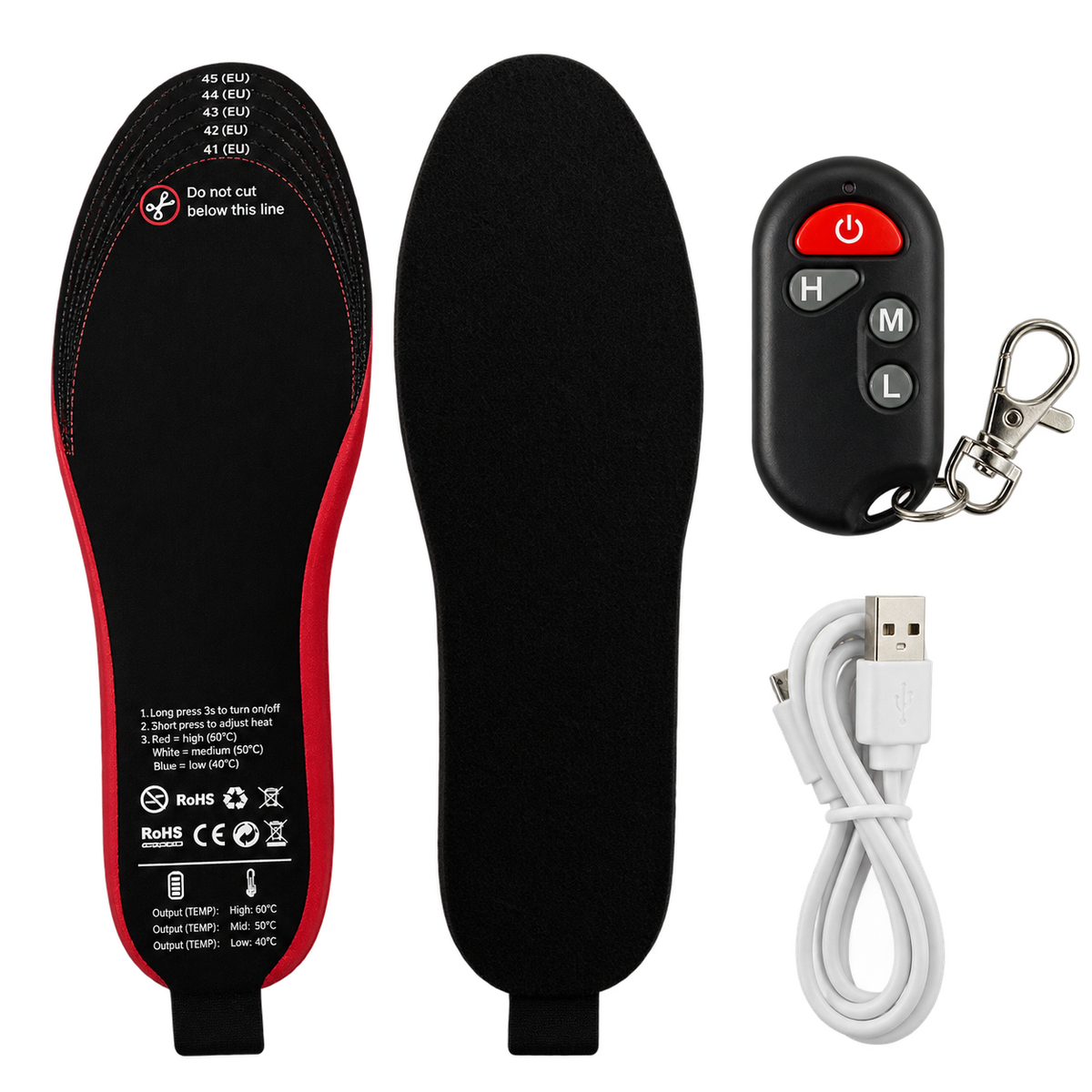 Semelles Chauffantes Rechargeables — Télécommande Sans Fil