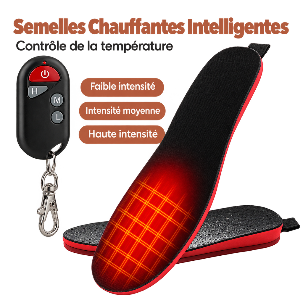 Semelles Chauffantes Rechargeables — Télécommande Sans Fil